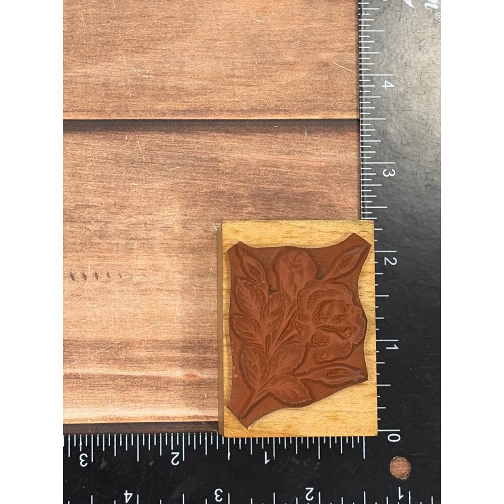 VINTAGE RUBBER STAMPEDE 503C ROSES WOOD MOUNTED RUBBER STAMP - Picture 4 of 4